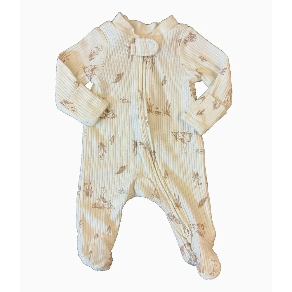 Carters Preemie Baby Boy Girl Sleeper Outfit Romper Doll Neutral Colors Ribbed